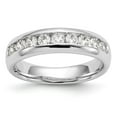 thumbnail image 1 of Solid 14K White Gold Nine Stone Diamond Channel Set Wedding Band Ring Size 8.5 (.135 cttw.), 1 of 7