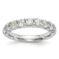 thumbnail image 1 of Solid 14K White Gold Nine Stone Diamond Wedding Band Ring Size 5 (1.17 cttw.), 1 of 7