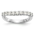 thumbnail image 1 of Solid 14K White Gold Nine Stone Diamond Wedding Ring Band with CZ Cubic Zirconia Size 9, 1 of 2