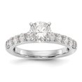 thumbnail image 1 of Solid 14K White Gold Peg Set Engagement Ring with CZ Cubic Zirconia Size 7, 1 of 3