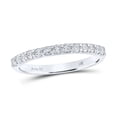 thumbnail image 1 of Solid 14K White Gold Real Natural Diamond Womens Single Row Machine-set Wedding Band 1/3 Carat - Size - 5 ( .35 Cttw ), 1 of 5