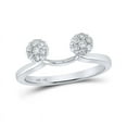 thumbnail image 1 of Solid 14K White Gold Real Natural Diamond Wrap Anniversary Ring for Women Guard Enhancer 1/4 Carat - Size - 8 ( .24 Cttw ), 1 of 5