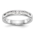 thumbnail image 1 of Solid 14K White Gold Seven Stone Diamond Channel Set Wedding Band Ring Size 5 (.49 cttw.), 1 of 8