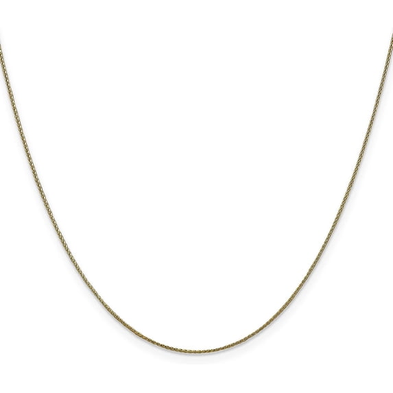 Solid 14K Yellow Gold 0.9mm Diamond Cut Spiga Chain - 24"