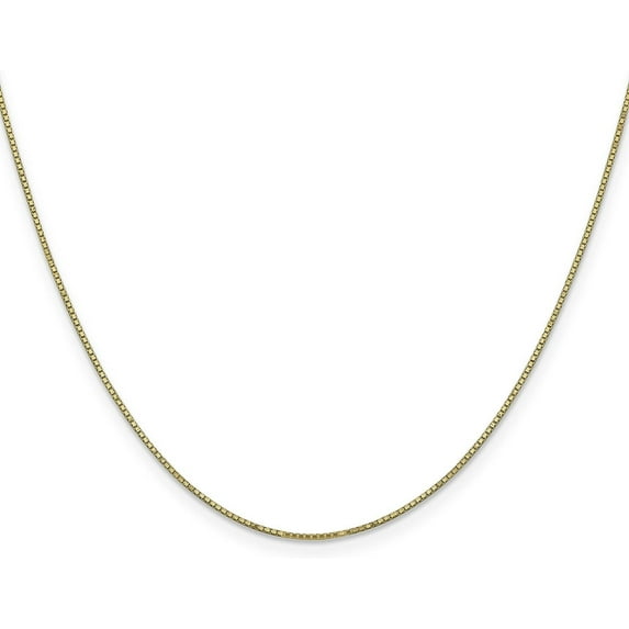 Solid 14K Yellow Gold 1.1mm Box with Spring Ring Lock Chain - 24"