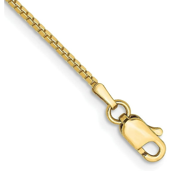 Solid 14K Yellow Gold 1.2mm Box with Lobster Lock Chain - 28"