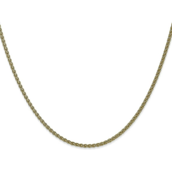 Solid 14K Yellow Gold 1.3mm Spiga with Spring Ring Lock Chain - 18"