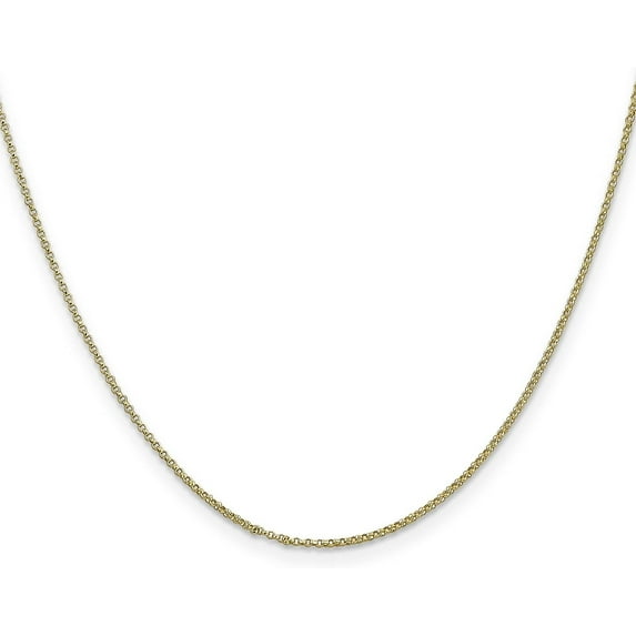 Solid 14K Yellow Gold 1.4mm Rolo with Lobster Lock Pendant Chain - 16"