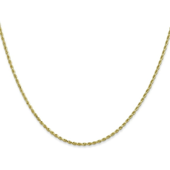 Solid 14K Yellow Gold 1.7mm Diamond-cut Rope with Lobster Lock Chain - 20"