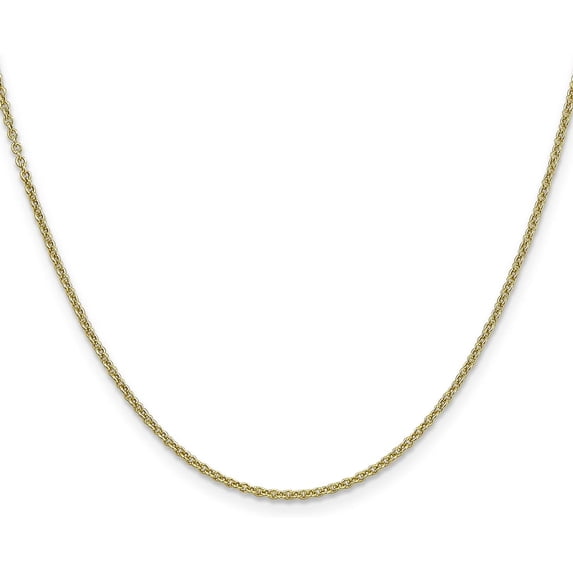 Solid 14K Yellow Gold 1.8mm Round Open Link Cable with Lobster Lock Chain - 24"
