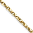 thumbnail image 1 of Solid 14K Yellow Gold 2mm Diamond-cut Round Open Link Cable with Lobster Lock Chain - 24", 1 of 8