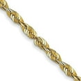 thumbnail image 1 of Solid 14K Yellow Gold 2mm Extra Light Diamond-cut Rope with Lobster Lock Chain - 24", 1 of 8