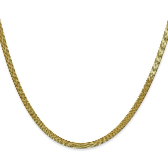 Solid 14K Yellow Gold 3.2mm Silky Herringbone with Lobster Lock Chain - 20"