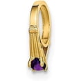 thumbnail image 1 of Solid 14K Yellow Gold 3D Ring with Dark Purple CZ Charm, 1 of 7