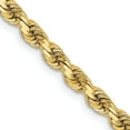 thumbnail image 1 of Solid 14K Yellow Gold 4mm Diamond-cut Rope with Lobster Lock Chain - 30", 1 of 8