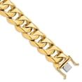 thumbnail image 1 of Solid 14K Yellow Gold 9 inch 19mm Hand Polished Fancy Traditional Link with Box Catch Clasp Bracelet, 1 of 1