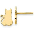 thumbnail image 1 of Solid 14K Yellow Gold Cat Earrings - 10mm, 1 of 6