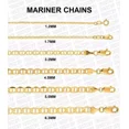 thumbnail image 1 of Solid 14K Yellow Gold Flat Mariner Link Curb Chain Necklace, 7" To 30" Inch, 1.2mm To 6.3mm Wide, 1 of 4
