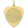 thumbnail image 1 of Solid 14K Yellow Gold HAPPY ANNIVERSARY Heart Charm - 26mm, 1 of 5