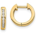 thumbnail image 1 of Solid 14K Yellow Gold Lab Grown Diamond Hinged Hoop Earrings - 9.9mm, 1 of 4