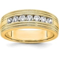 thumbnail image 1 of Solid 14K Yellow Gold Lab Grown Diamond VS/SI GH, Polish & Satin Mens Ring - Ring Size 10.0, 1 of 8