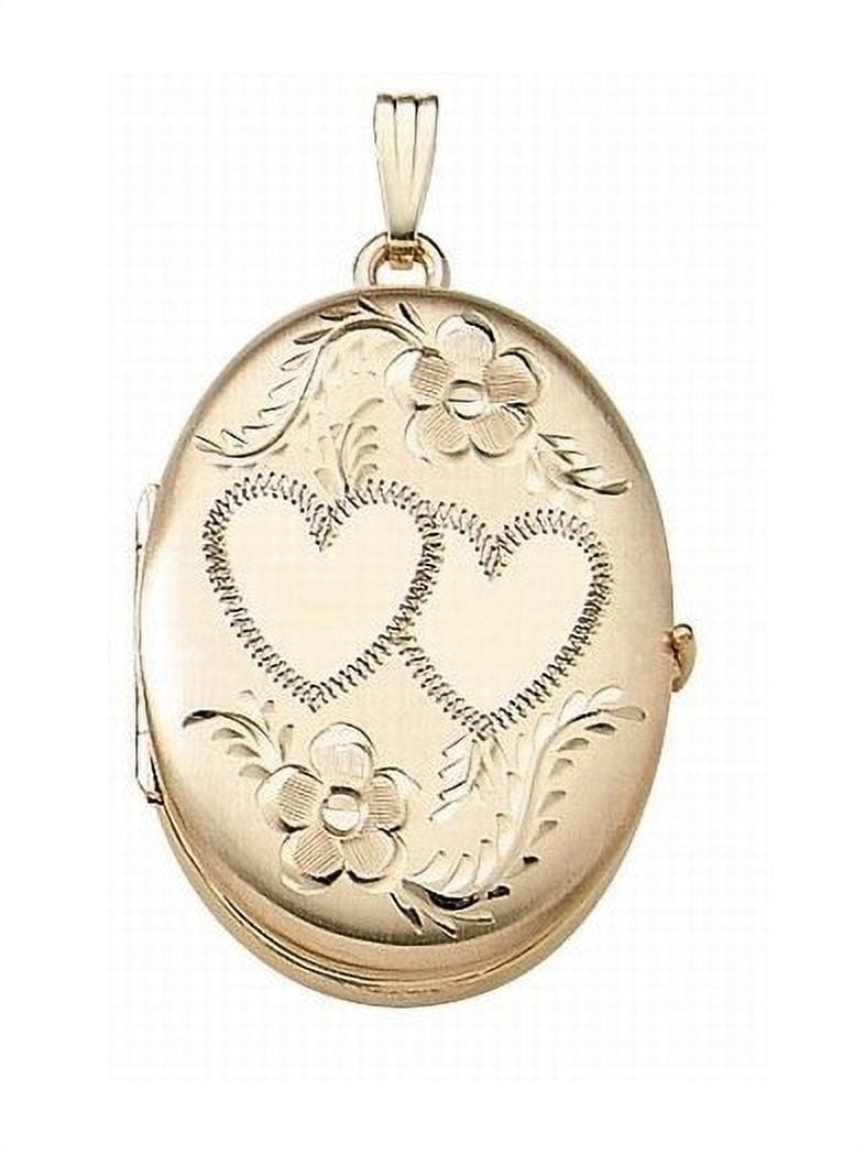 Solid 14K Yellow Gold Oval Four Photo Locket - 3/4 Inch X 1-1/4 Inch ...