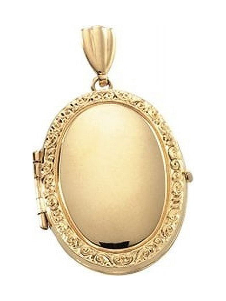 Solid 14K Yellow Gold Oval Locket 3/4 Inch X 1 Inch in Solid 14K Yellow ...