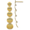 thumbnail image 1 of Solid 14K Yellow Gold Polished and Brushed Post Dangle Earrings - 39.6mm- Made In Italy, 1 of 6