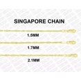 thumbnail image 1 of Solid 14K Yellow Gold Singapore Rope Chain Necklace, 16" 18" 20" 24" Inch, 1 of 4