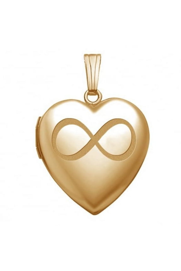 Solid 14K Yellow Gold "Sweetheart" Infinity Locket - 3/4 Inch X 3/4 Inch in Solid 14K Yellow Gold