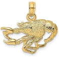 thumbnail image 1 of Solid 14K Yellow Gold Textured Crawfish Charm - 12.8mm, 1 of 5
