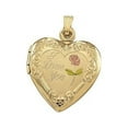 thumbnail image 1 of Solid 14K Yellow Gold Tri Color Heart Locket with "I Love You", 1 of 1