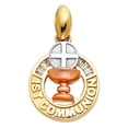 thumbnail image 1 of Solid 14K Yellow White Rose Gold Religious Communion Pendant / Teens Girls Women / Mother's Day Jewelry Gifts Pendant / Religious Jewelry for Mom, 1 of 4