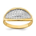 thumbnail image 1 of Solid 14K Yellow and White Gold X Pattern Ring Band Size 5, 1 of 6