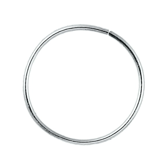 Solid 14Kt Gold Nose Hoop, 24G (0.48mm) Cartilage Earring, Nose & Ear Piercing Hoop, 10MM 14kt White Gold Helix Hoop, Tragus ring, Rook Ring, Daith Hoop Ring - 10MMWG