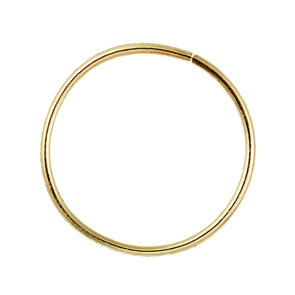 Solid 14Kt Gold Nose Hoop, 24G (0.48mm) Cartilage Earring, Nose & Ear Piercing Hoop, 10MM 14kt Yellow Gold Helix Hoop, Tragus ring, Rook Ring, Daith Hoop Ring - 10MMYG