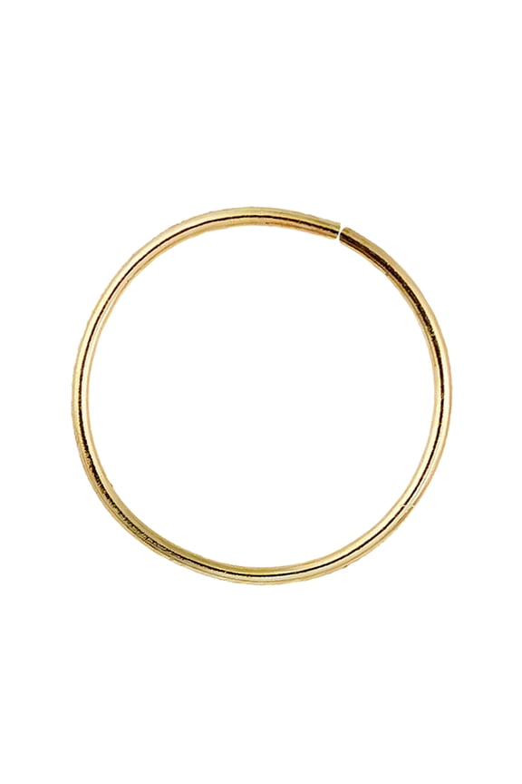Solid 14Kt Gold Nose Hoop, 24G (0.48mm) Cartilage Earring, Nose & Ear Piercing Hoop, 10MM 14kt Yellow Gold Helix Hoop, Tragus ring, Rook Ring, Daith Hoop Ring - 10MMYG