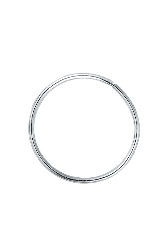 Solid 14Kt Gold Nose Hoop, 24G (0.48mm) Cartilage Earring, Nose & Ear Piercing Hoop, 8MM 14kt White Gold Helix Hoop, Tragus ring, Rook Ring, Daith Hoop Ring - 8MMWG