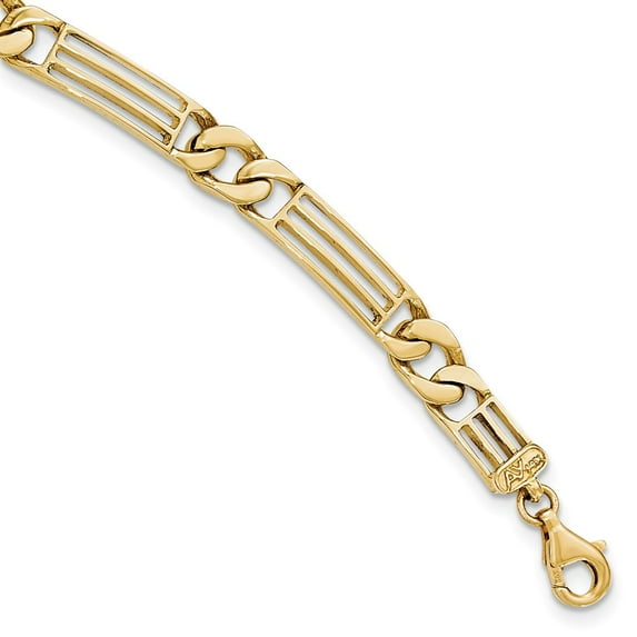 Solid 14Kt Yellow Gold Polished Link Bracelet