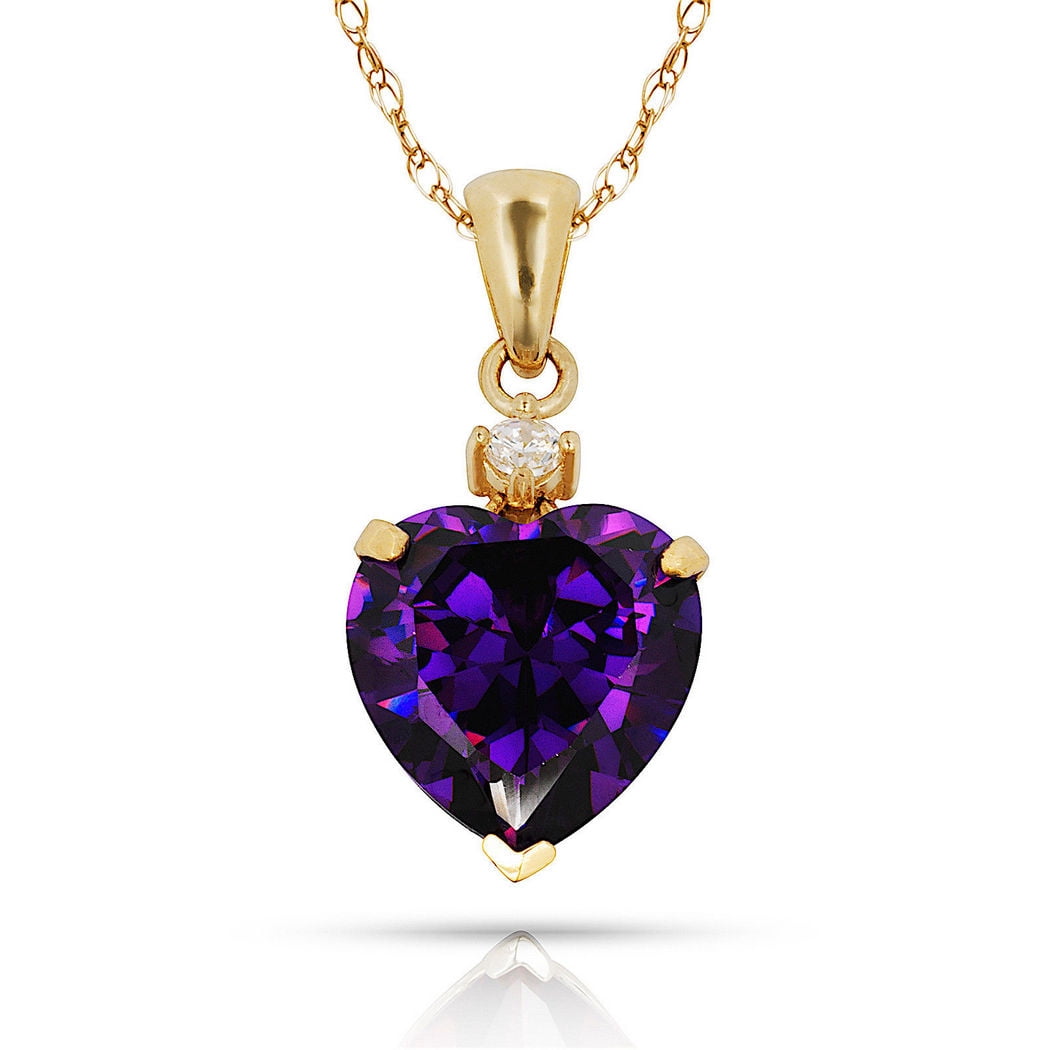 Solid 14k Beautiful Yellow Gold Love Heart-shaped Cubic Zirconia