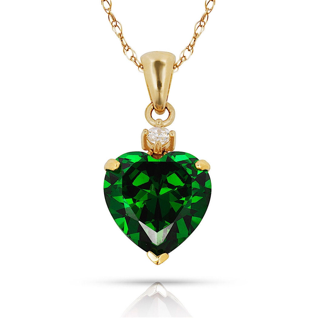 Solid 14k Beautiful Yellow Gold Love Heart-shaped Cubic Zirconia