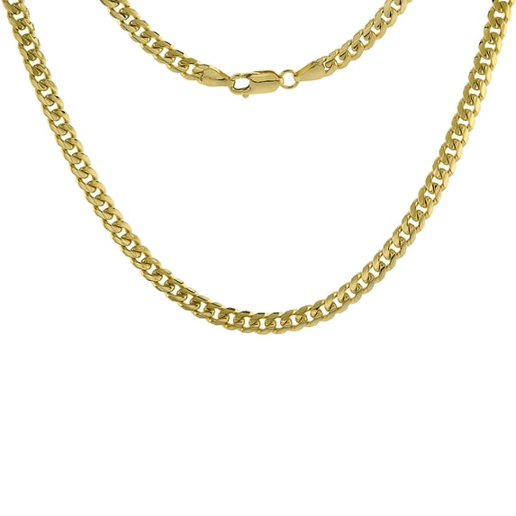 Solid 14k Gold 5.5mm Miami Cuban Link Chain Necklace for Men and Women 26 inch
