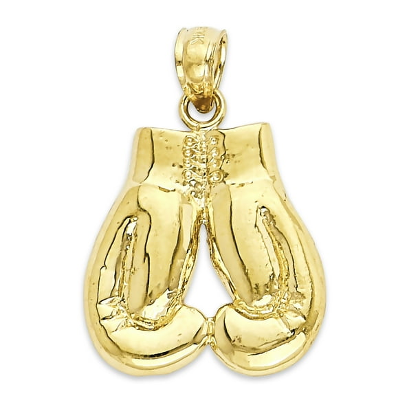 Solid 14k Gold Boxing Gloves Pendant for Necklace, Fighter Jewelry, Golden Gloves Charm Gifts for Him or Her