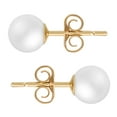 Solid 14k Gold & Freshwater Pearl Stud Earrings for Women ...