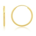 thumbnail image 1 of Solid 14k Gold Hoop Earrings for Women | 1.5mm Tube Yellow Gold Hoop Earrings 14k Real Gold | Flex Continuous Hoop Gold Earrings | 18mm (0.7 Inch) Diameter Small Gold Hoop Earrings by MAX + STONE, 1 of 5