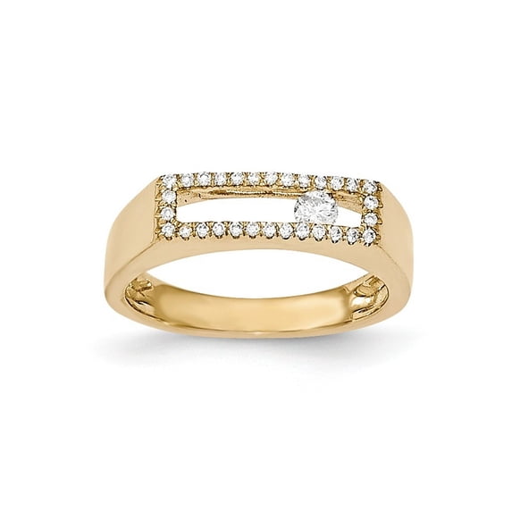 Solid 14k Gold Polished Diamond Ring (1/5ct.) - Size 8