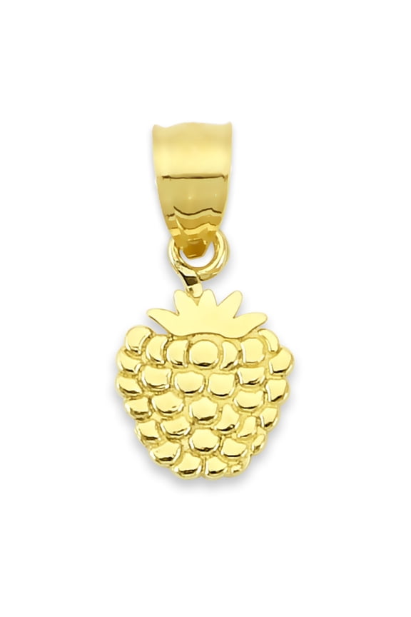 Solid 14k Gold Raspberry Charm - Summertime Cute Jewelry Gifts