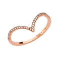 thumbnail image 1 of Solid 14k Gold Ring Pink V-Shape Ladies Cubic Zirconia CZ Band Size 7, 1 of 2