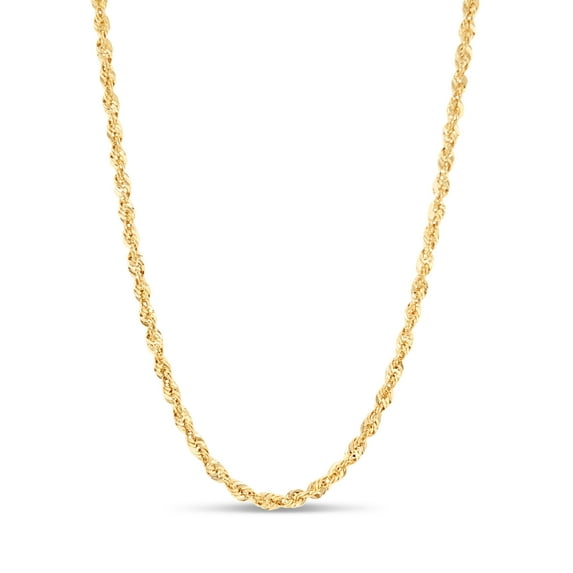 Solid 14k Gold Rope Chain Necklace