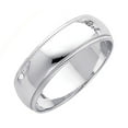 thumbnail image 1 of Solid 14k Plain Milgrain Wedding Band Ring Polished White Gold Regular Fit, 6 mm, Size 10.5, 1 of 1